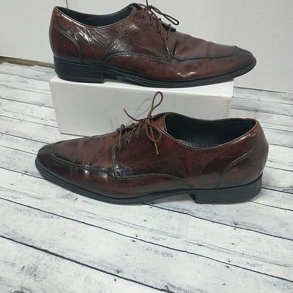 Cole Haan City Brown Men's SZ 11M Leather Split Toe Lace Up Dress Oxfords - Picture 3 of 10